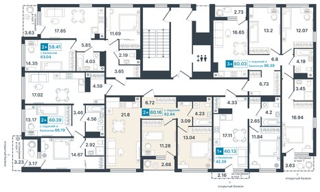 67,7 м², 2-комнатная квартира 13 190 000 ₽ - изображение 22