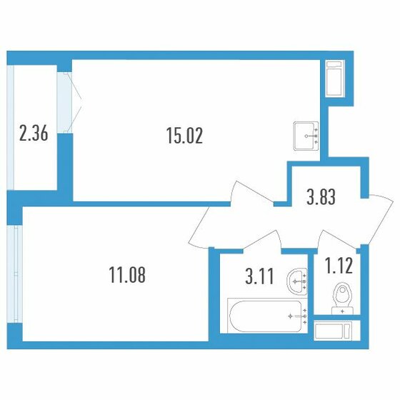 35,3 м², 1-комнатная квартира 5 477 700 ₽ - изображение 1