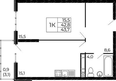 50,7 м², 1-комнатная квартира 10 000 000 ₽ - изображение 75