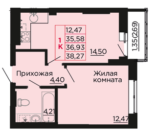 37,2 м², 1-комнатная квартира 4 391 960 ₽ - изображение 9