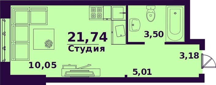 21,9 м², квартира-студия 2 040 000 ₽ - изображение 18