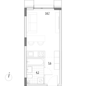 Квартира 22,5 м², студия - изображение 1