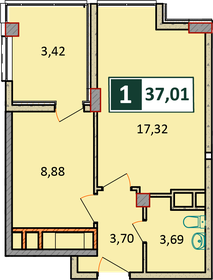 38 м², 1-комнатная квартира 11 028 700 ₽ - изображение 31