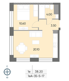 38,2 м², 1-комнатная квартира 15 275 759 ₽ - изображение 2