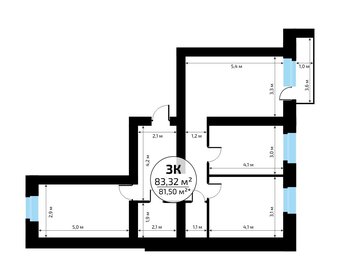 Квартира 81,5 м², 3-комнатная - изображение 2