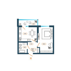 46,2 м², 1-комнатная квартира 4 600 000 ₽ - изображение 30