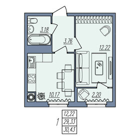 29,5 м², 1-комнатная квартира 2 894 920 ₽ - изображение 21