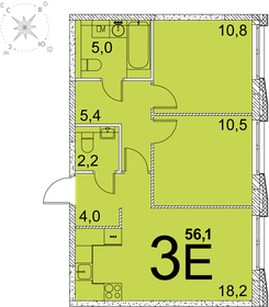 Квартира 56,1 м², 2-комнатная - изображение 1