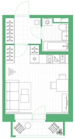 Квартира 25,2 м², студия - изображение 2