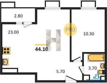 Квартира 44 м², 1-комнатная - изображение 1