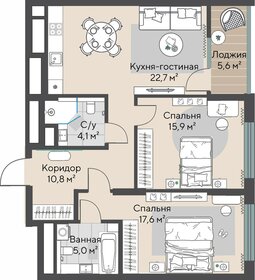 98,4 м², 2-комнатная квартира 19 345 000 ₽ - изображение 107