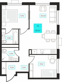 55 м², 2-комнатная квартира 6 600 000 ₽ - изображение 45