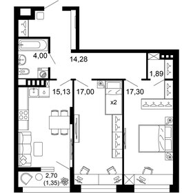 Квартира 71 м², 2-комнатная - изображение 1