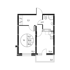 36,5 м², 1-комнатная квартира 5 978 700 ₽ - изображение 12