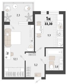 16,1 м², комната 620 000 ₽ - изображение 16