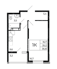 36,7 м², 1-комнатная квартира 4 235 180 ₽ - изображение 53