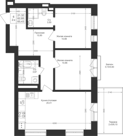 65,3 м², 2-комнатная квартира 8 620 920 ₽ - изображение 29