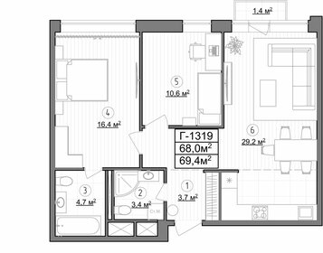 76,6 м², 2-комнатные апартаменты 26 589 500 ₽ - изображение 66