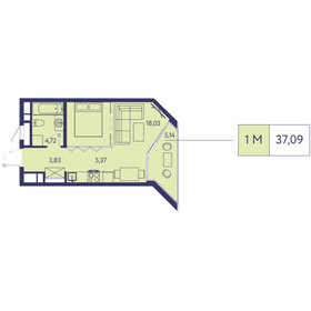 37,7 м², 1-комнатная квартира 12 321 360 ₽ - изображение 40