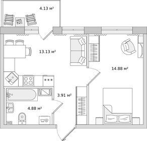 39,1 м², 1-комнатная квартира 11 770 000 ₽ - изображение 88