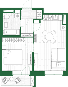 41,5 м², 1-комнатная квартира 7 100 000 ₽ - изображение 73