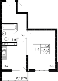 41 м², 1-комнатная квартира 3 550 000 ₽ - изображение 48