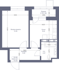 35,8 м², 1-комнатная квартира 8 622 980 ₽ - изображение 95
