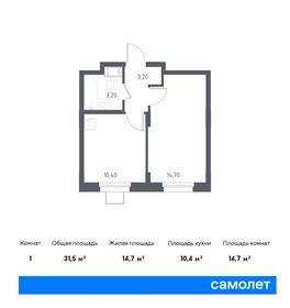 31,8 м², 1-комнатные апартаменты 5 152 873 ₽ - изображение 75