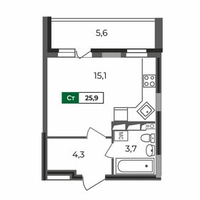 24,8 м², квартира-студия 2 702 208 ₽ - изображение 91