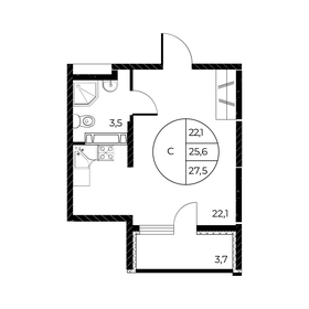 27,5 м², квартира-студия 6 289 250 ₽ - изображение 11