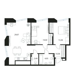 Квартира 74,4 м², 2-комнатная - изображение 1