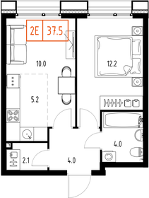 Квартира 37,5 м², 2-комнатная - изображение 2