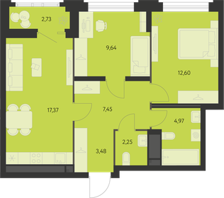 Квартира 59,1 м², 2-комнатная - изображение 1