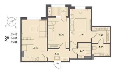 66,7 м², 2-комнатная квартира 8 331 250 ₽ - изображение 35