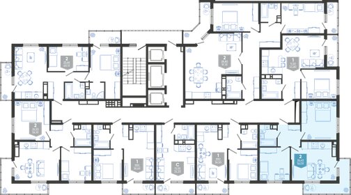 56,1 м², 2-комнатная квартира 10 692 660 ₽ - изображение 76