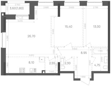 Квартира 83,6 м², 2-комнатная - изображение 1