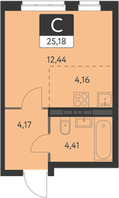 Квартира 25,2 м², студия - изображение 1