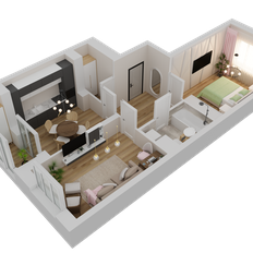 Квартира 58,7 м², 2-комнатная - изображение 2