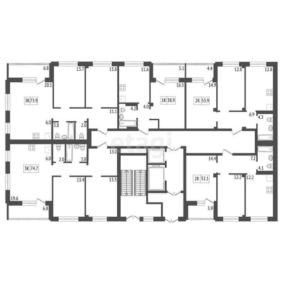 38,9 м², 1-комнатная квартира 5 195 520 ₽ - изображение 1