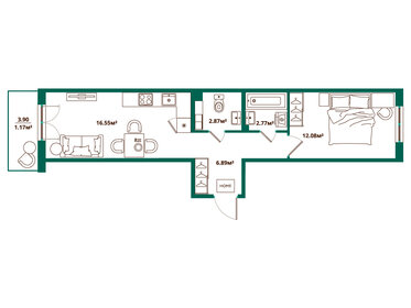 Квартира 42,3 м², 1-комнатная - изображение 1