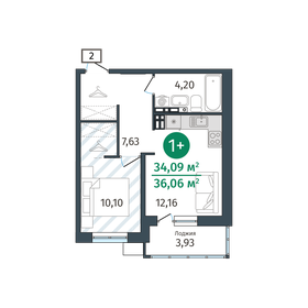 37 м², 1-комнатная квартира 4 600 000 ₽ - изображение 87