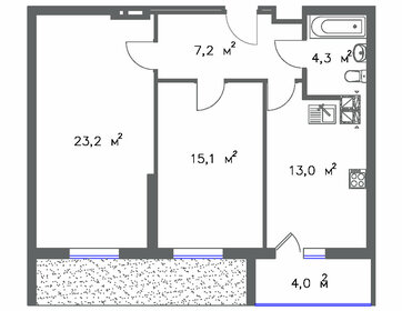 Квартира 64,8 м², 2-комнатная - изображение 1