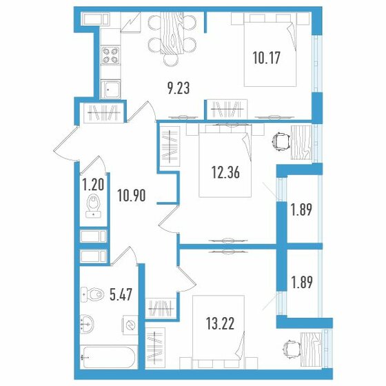 64,4 м², 3-комнатная квартира 9 664 500 ₽ - изображение 1