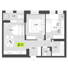 83,3 м², 2-комнатная квартира 16 499 000 ₽ - изображение 51