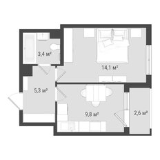 Квартира 34,8 м², 1-комнатная - изображение 2