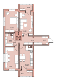 85,5 м², 3-комнатная квартира 7 983 292 ₽ - изображение 6