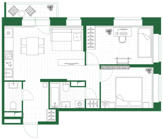 61,7 м², 2-комнатная квартира 9 950 000 ₽ - изображение 69