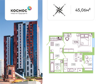 45,1 м², 1-комнатная квартира 5 750 000 ₽ - изображение 55