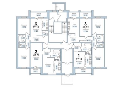 Квартира 42,7 м², 3-комнатная - изображение 1