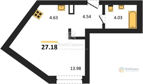 Квартира 27,2 м², 1-комнатная - изображение 1